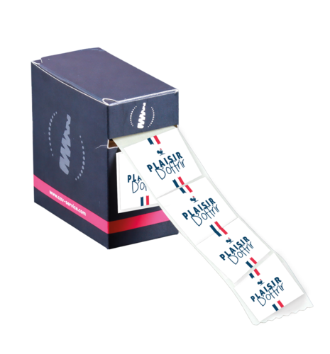 Image du produit Etiquette adhésive carré en rouleau avec dévidoir - france