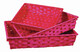 Product image Rihana bamboo raspberry rectangular basket 31x21x7cm