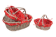 Product image Rio wicker/peeled wood grey ceruse red fabric oval basket 43x34x15/19cm