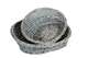Product image Amélie wicker/peeled wood grey ceruse asymmetrical oval basket 43x35x6/18cm