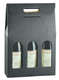 Image du produit Valisette Milan carton aspect tissu noir 3 bouteilles
