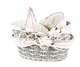 Product image Jade basket wicker/wood anthracite fabric beige oval 33x26x10/13cm