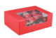 Product image Rosario red line-look cardboard display case, self-assembly, 38x30x14
